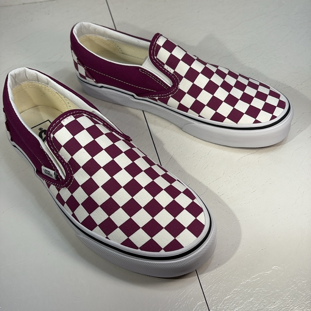 NWT Vans Classic Checkerboard Slip-On in Hot Purple Women’s 8 - Picture 7 of 10